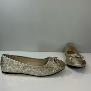 Torrid Gold Glitter Slip On Ballet Flats Shoes Size 11W